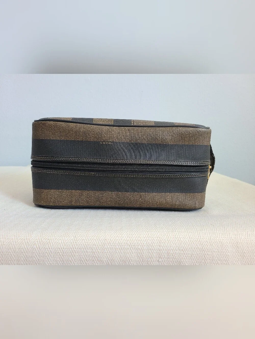 Fendi Striped Toiletry Travel Cosmetic Case